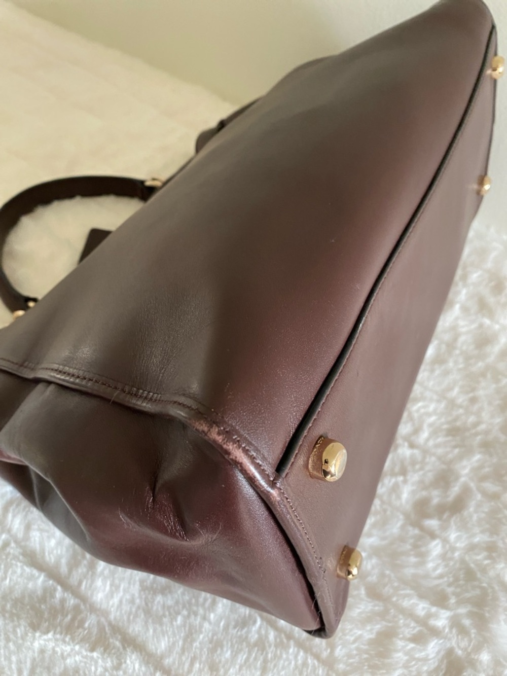 COACH Gramercy Leather Satchel in Oxblood - Picture 11 of 16